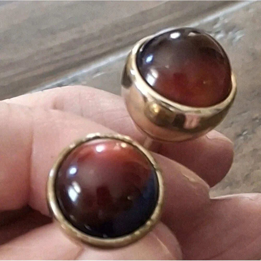 Vintage Kreisler Craft Estate Gold change o color Men Cufflinks Red & Blue Rare